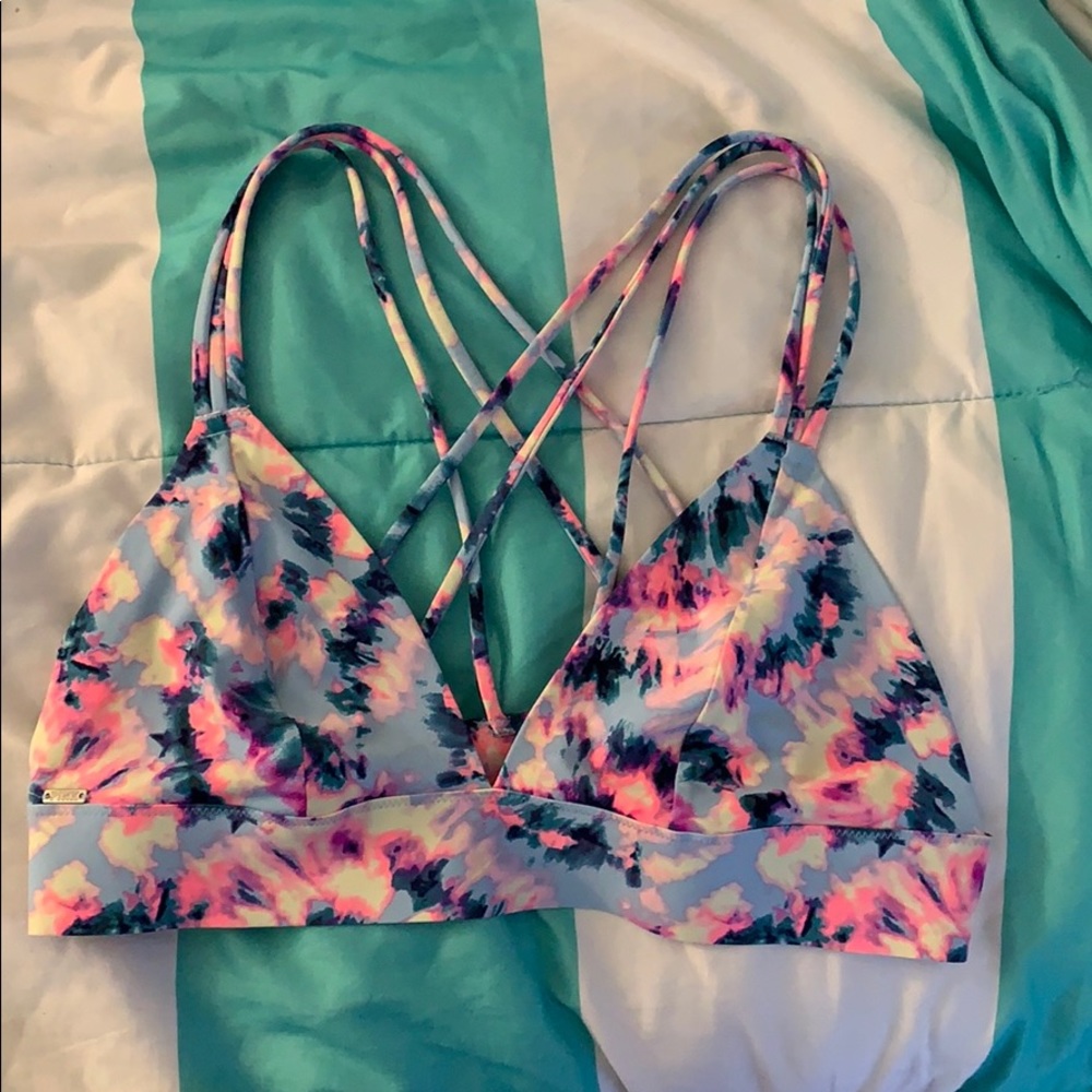 PINK tie-dye crossback bralette